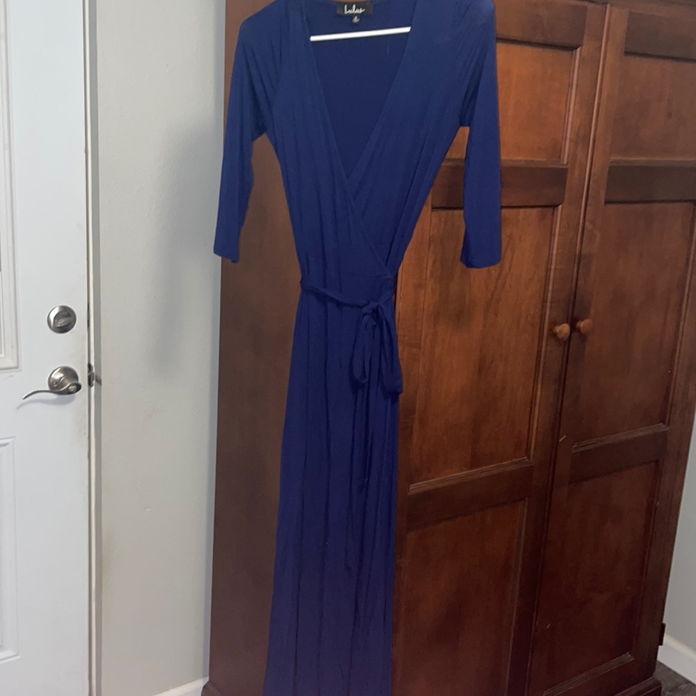 Lulus Navy Blue maxi wrap dress. Size S
